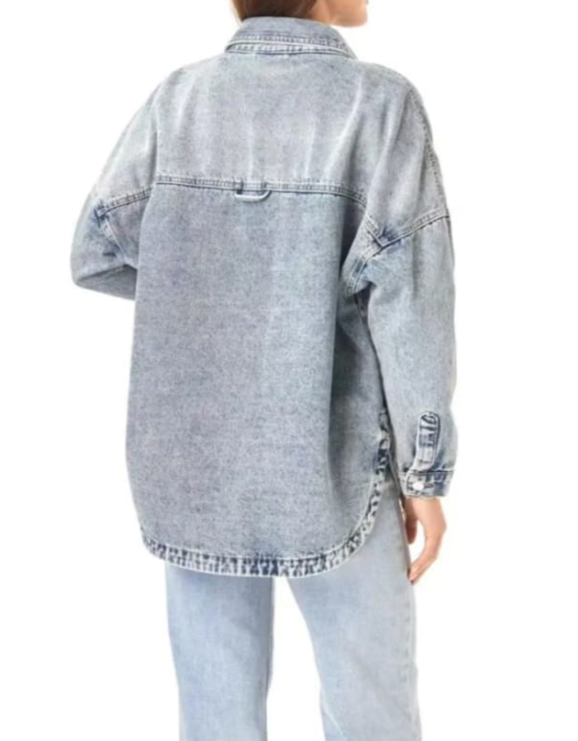 Acid Wash Denim Oversized Jacket