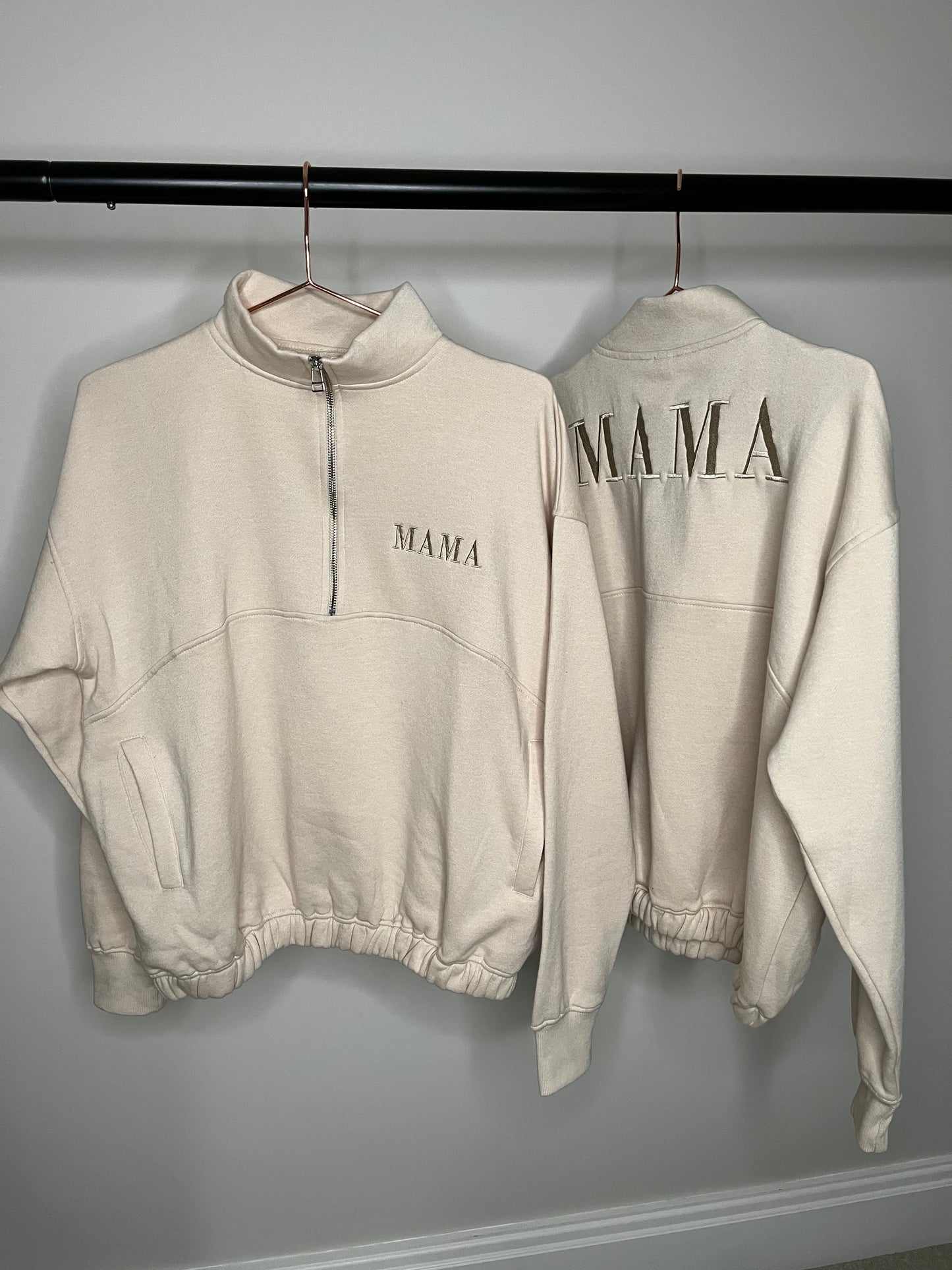 “It’s a family affair” Half Zip Mama Sweatshirt