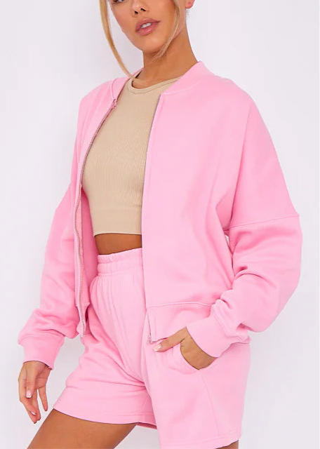 Strawberry Sundae Oversized Swearshirt Bomber Jacket