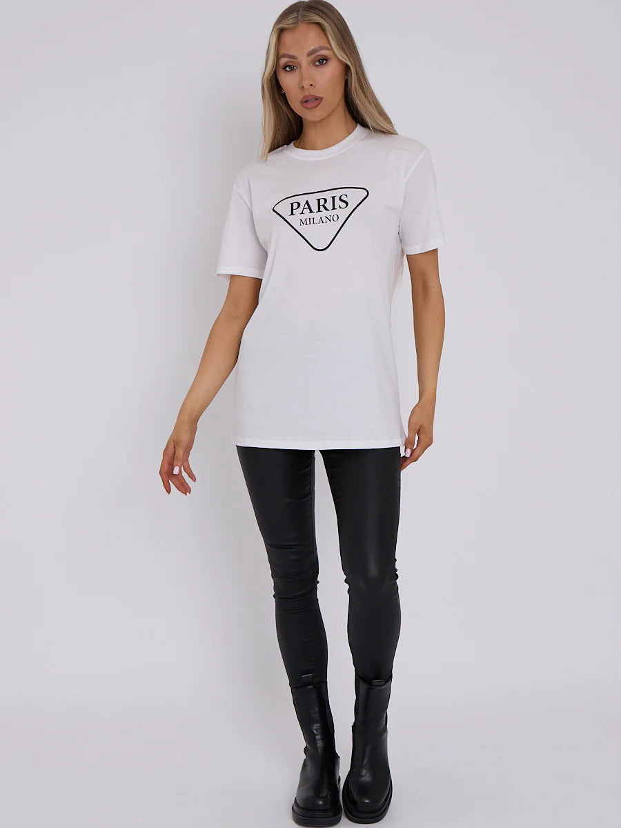 “Paris With Love” white tee