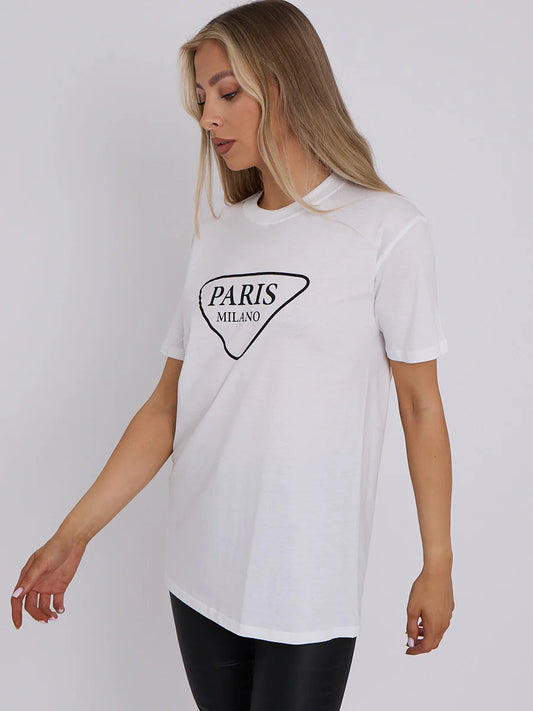 “Paris With Love” white tee