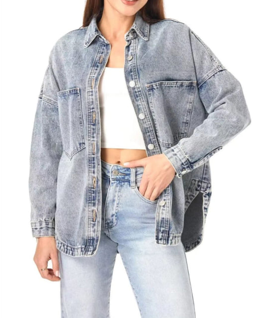 Acid Wash Denim Oversized Jacket